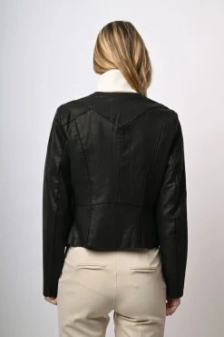 Giacca in similpelle con zip