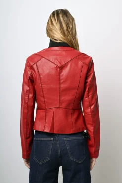 Giacca in similpelle con zip