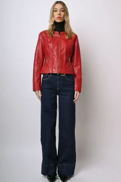Giacca in similpelle con zip
