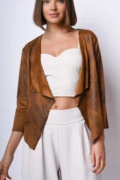 Giacca morbida in faux suede