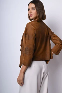 Giacca morbida in faux suede