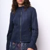 Giacca stile biker in faux suede