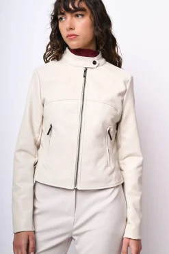 Giacca stile biker in similpelle