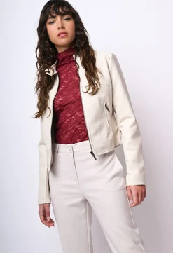 Giacca stile biker in similpelle