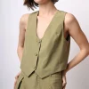 Gilet con bottone rivestito