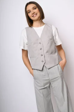 Gilet con retro in raso