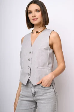 Gilet con retro in raso