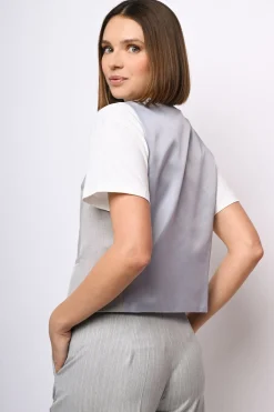 Gilet con retro in raso