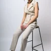 Gilet doppiopetto con cintura