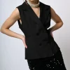 Gilet doppiopetto con cintura