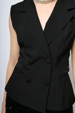 Gilet doppiopetto con cintura