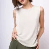 Gilet in maglia misto viscosa e lino