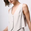 Gilet in viscosa e lino