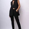Gilet monopetto con cintura
