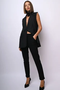 Gilet monopetto con cintura