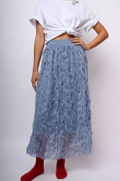 Gonna midi in tulle ondulato