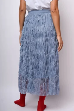 Gonna midi in tulle ondulato
