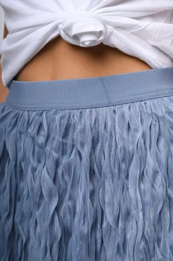 Gonna midi in tulle ondulato