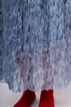 Gonna midi in tulle ondulato