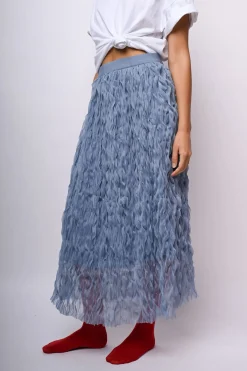 Gonna midi in tulle ondulato