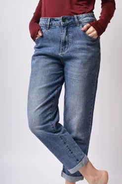 Jeans baggy con risvolto