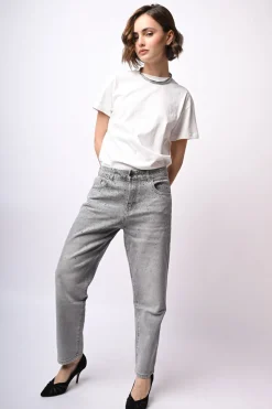 Jeans baggy con strass