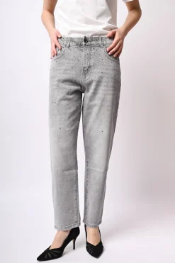 Jeans baggy con strass