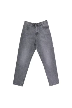 Jeans baggy con strass