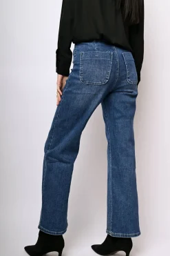 Jeans palazzo con strass