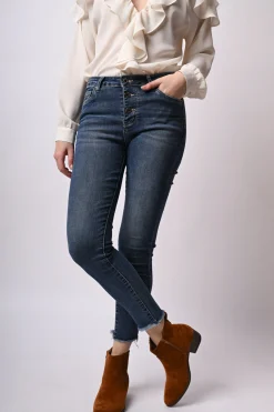 Jeans skinny con bottoni