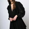 Mini abito in chiffon a balze