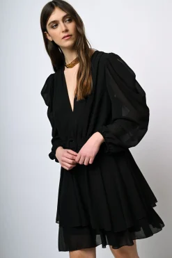 Mini abito in chiffon a balze