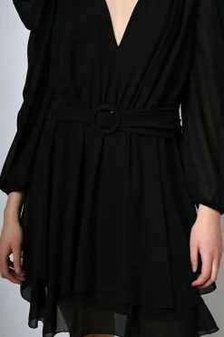 Mini abito in chiffon a balze