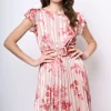 Mini abito in georgette lurex a stampa floreale