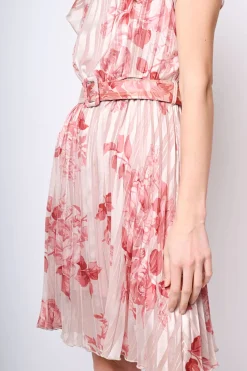 Mini abito in georgette lurex a stampa floreale
