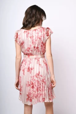 Mini abito in georgette lurex a stampa floreale