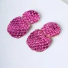 Orecchini a cerchi piatti con strass