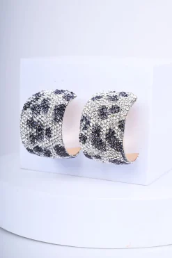 Orecchini con strass animalier
