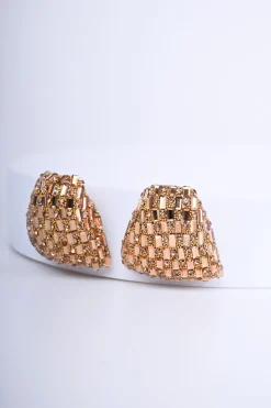 Orecchini geometrici con perline