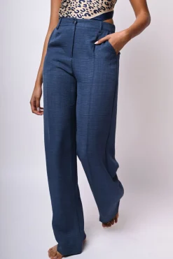 Pantalone palazzo in tessuto fiammato