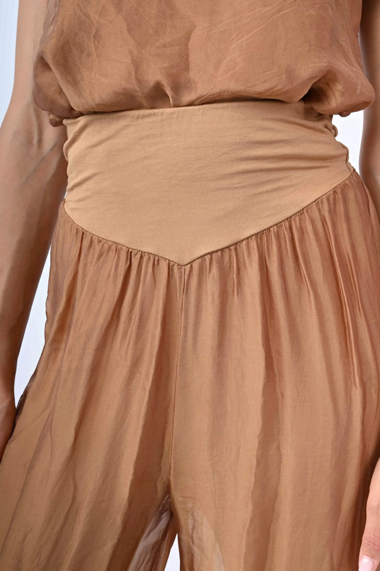 Pantalone palazzo misto seta