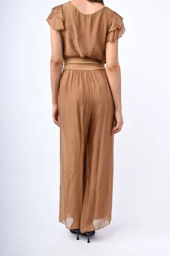 Pantalone palazzo misto seta