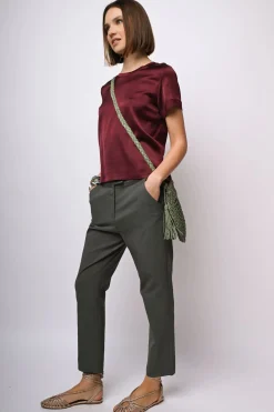 Pantaloni a gamba dritta misto viscosa