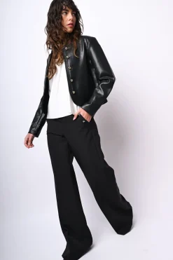 Pantaloni a ponte con bottoni gioiello