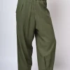 Pantaloni baggy in lino e viscosa