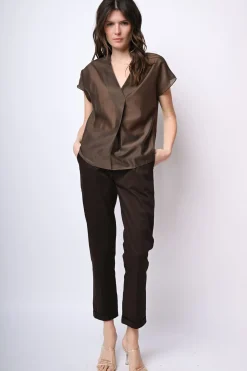 Pantaloni chino con risvolto