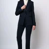 Pantaloni classici con cinta in raso