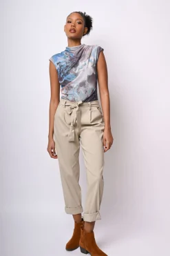 Pantaloni con cintura da annodare