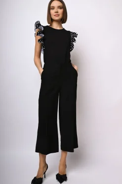 Pantaloni crop misto viscosa