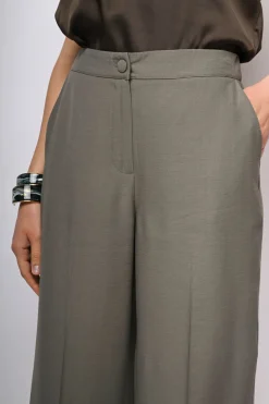 Pantaloni crop misto viscosa